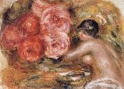 Pierre Renoir Roses and Study of Gabrielle oil on canvas